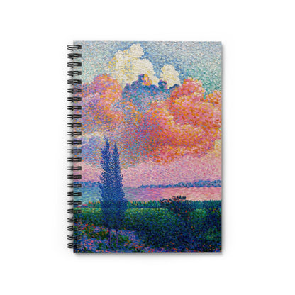 Pink Clouds Notebook with Dreamy Landscape cover, perfect for journaling and planning, featuring a dreamy pink cloud landscape.