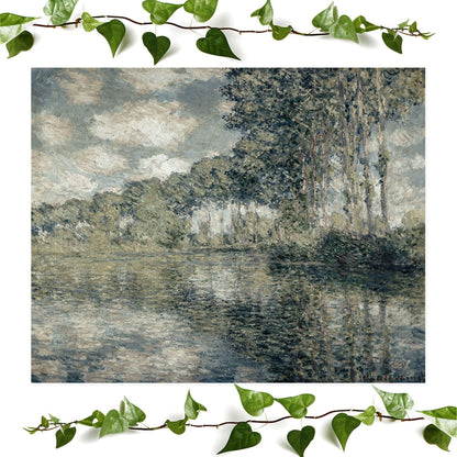 Dusty Sage Landscape art print claude monet vintage wall art