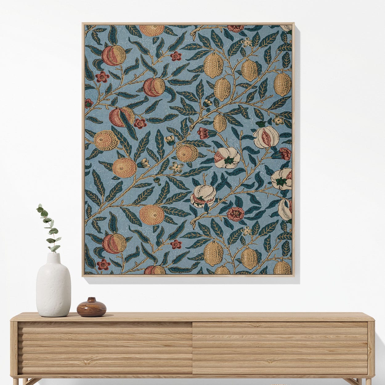 Eclectic Plants Woven Blanket Woven Blanket Hanging on a Wall as Framed Wall Art