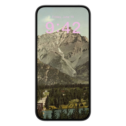 Emerald Green Landscape Phone Wallpaper Pink Text