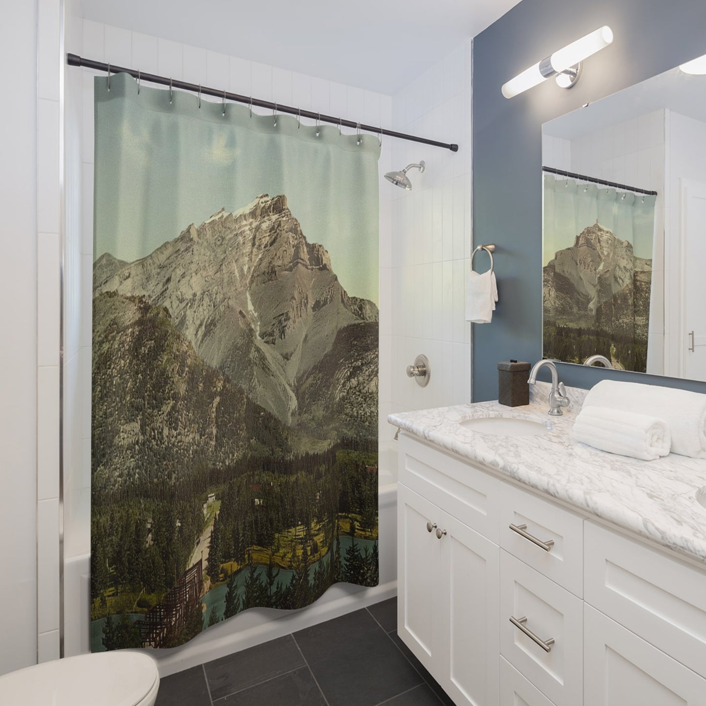 Emerald Green Landscape Shower Curtain Best Bathroom Decorating Ideas for Landscapes Decor