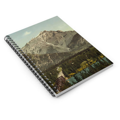 Emerald Green Landscape Spiral Notebook Laying Flat on White Surface