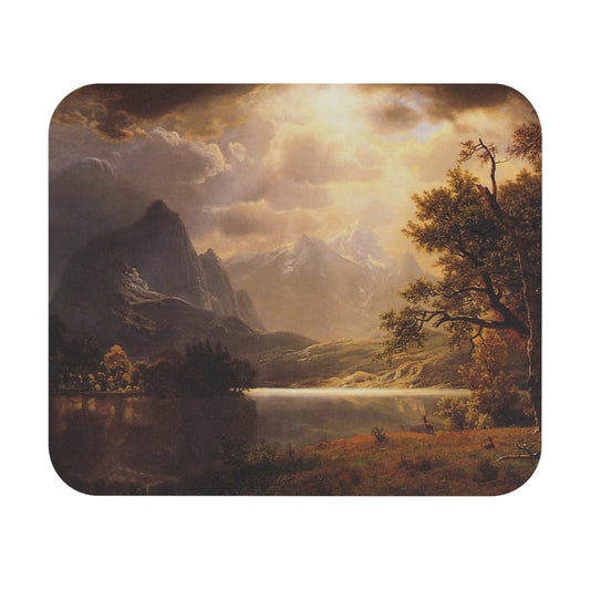 Ethereal Mountains Mouse Pad showcasing Estes Park Colorado's majestic scenery, perfect for desk and office decor.