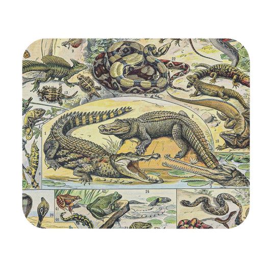 Reptile Chart Mouse Pad highlighting an exotic animals theme, perfect for desk and office decor.