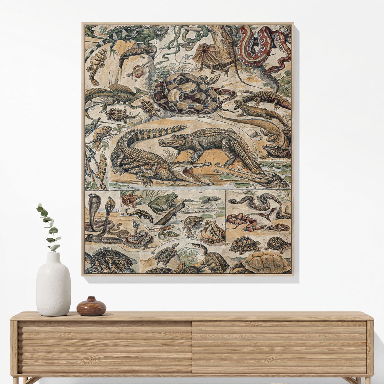 Exotic Animals Woven Blanket Woven Blanket Hanging on a Wall as Framed Wall Art