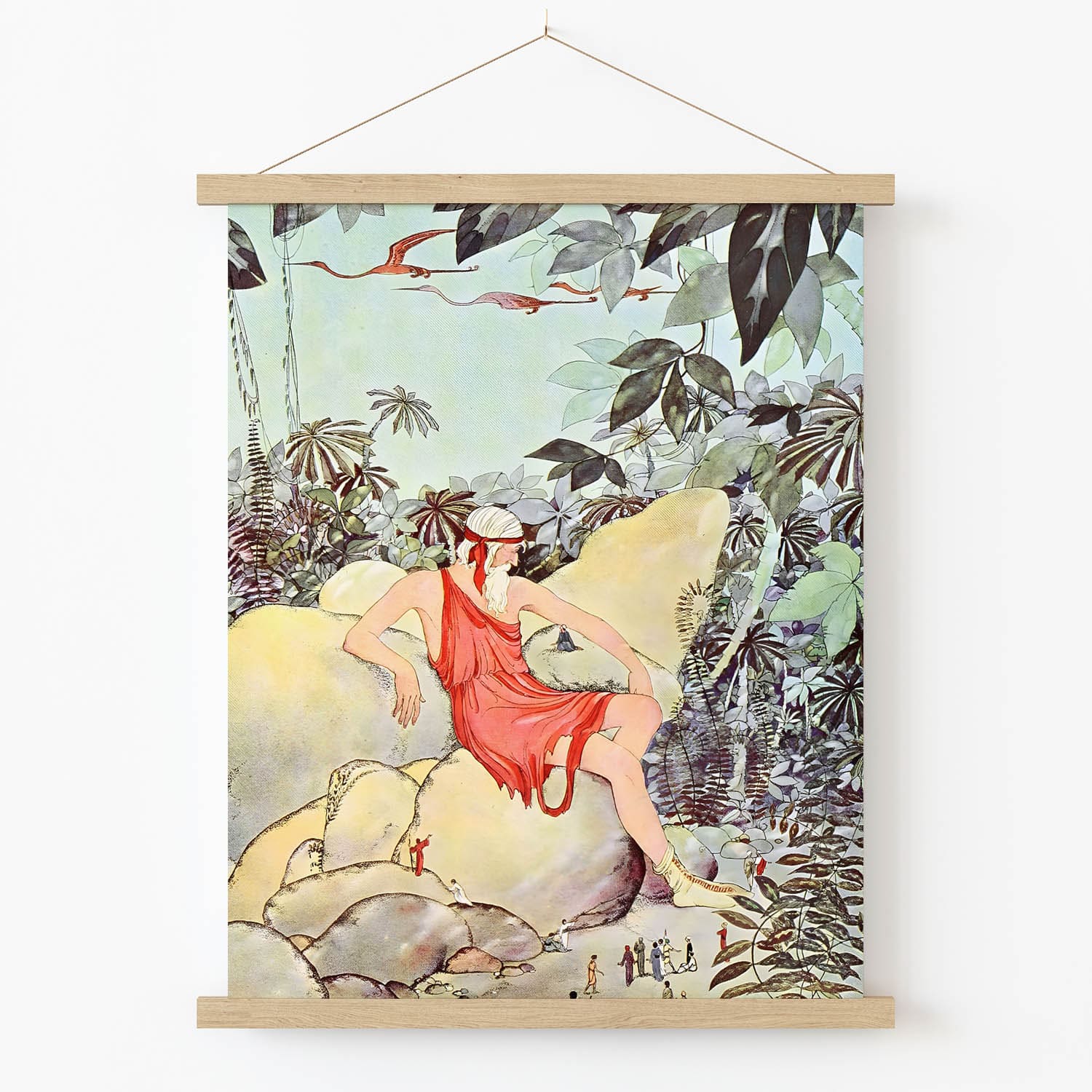 Fairy Tale Giant Art Print in Wood Hanger Frame on Wall