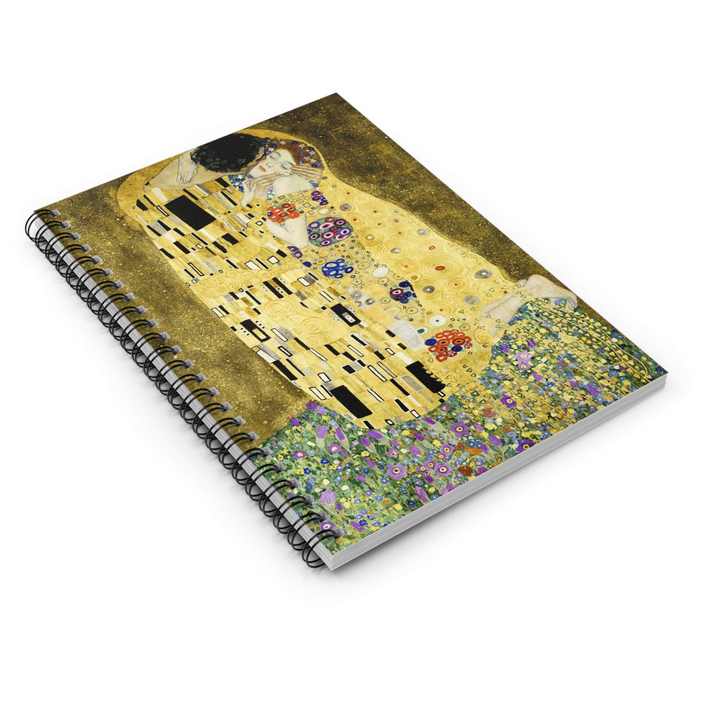 Famous Kissing Spiral Notebook Laying Flat on White Surface