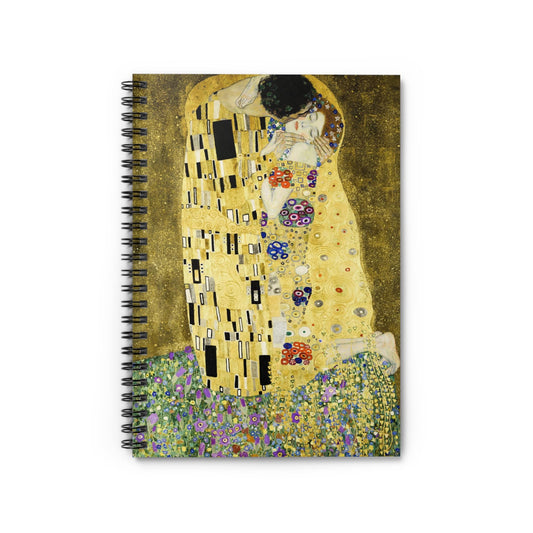 Famous Kissing Notebook with The Kiss cover, ideal for romantic thoughts, showcasing the iconic artwork by Gustav Klimt.