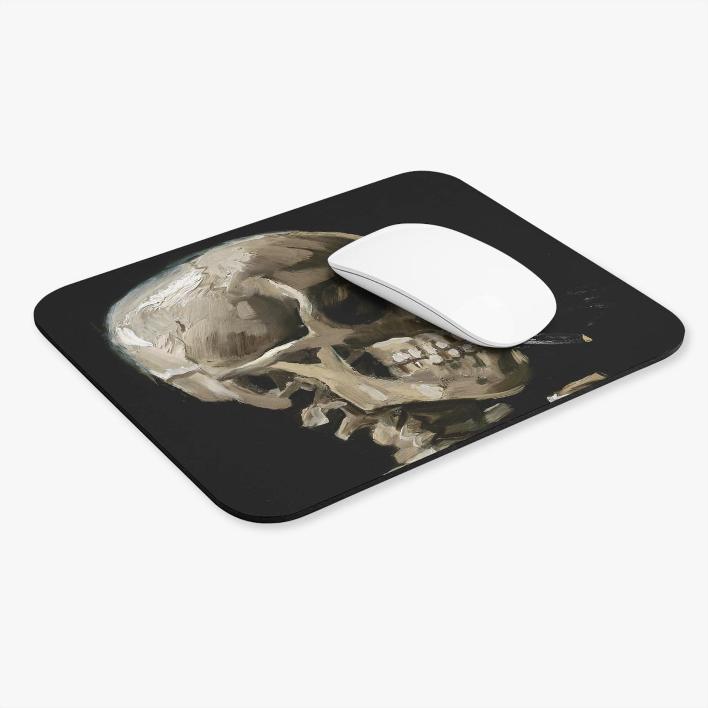 Famous Skull Computer Desk Mouse Pad With White Mouse