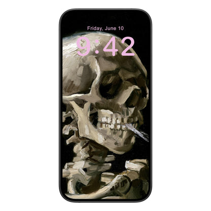 Famous Skull Phone Wallpaper Pink Text