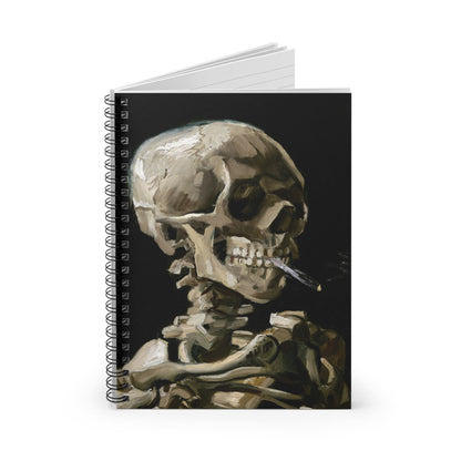 Famous Skull Spiral Notebook Standing up on White Desk