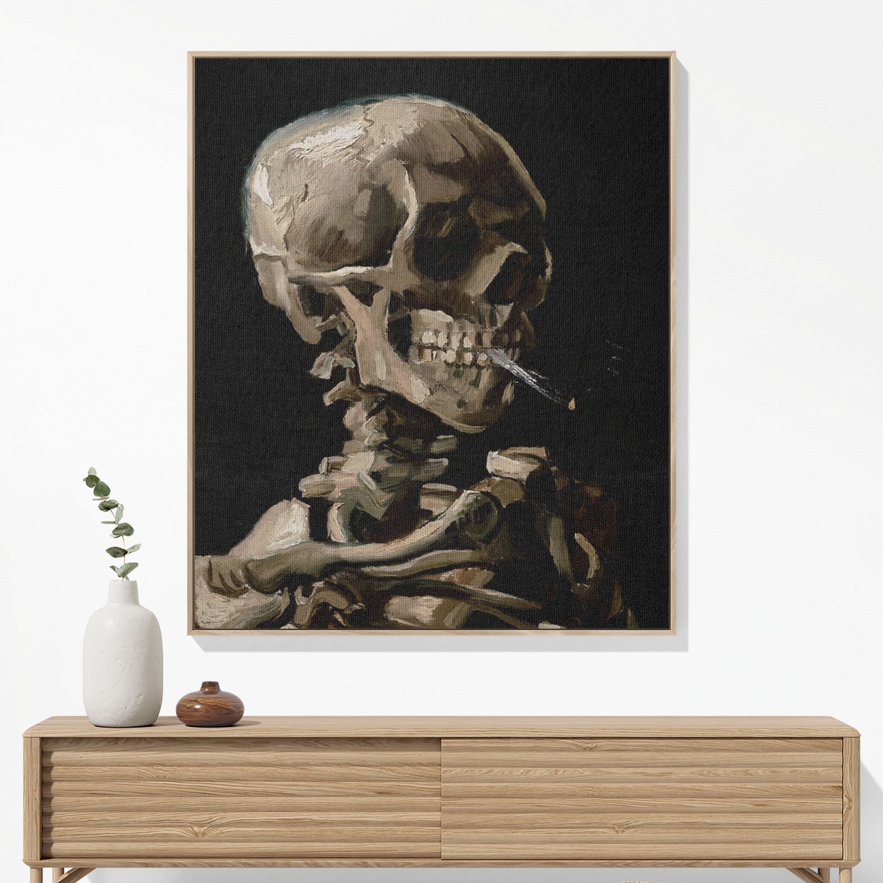 Famous Skull Woven Blanket Woven Blanket Hanging on a Wall as Framed Wall Art
