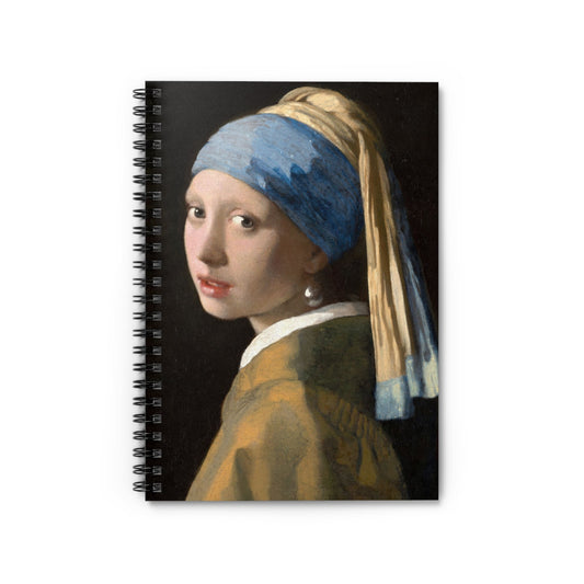 Girl with a Pearl Earring Notebook with Vermeer painting cover, perfect for journaling, showcasing the famous artwork by Vermeer.