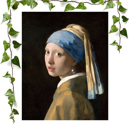 Girl with a Pearl Earring art print vermeer paining, vintage wall art room decor