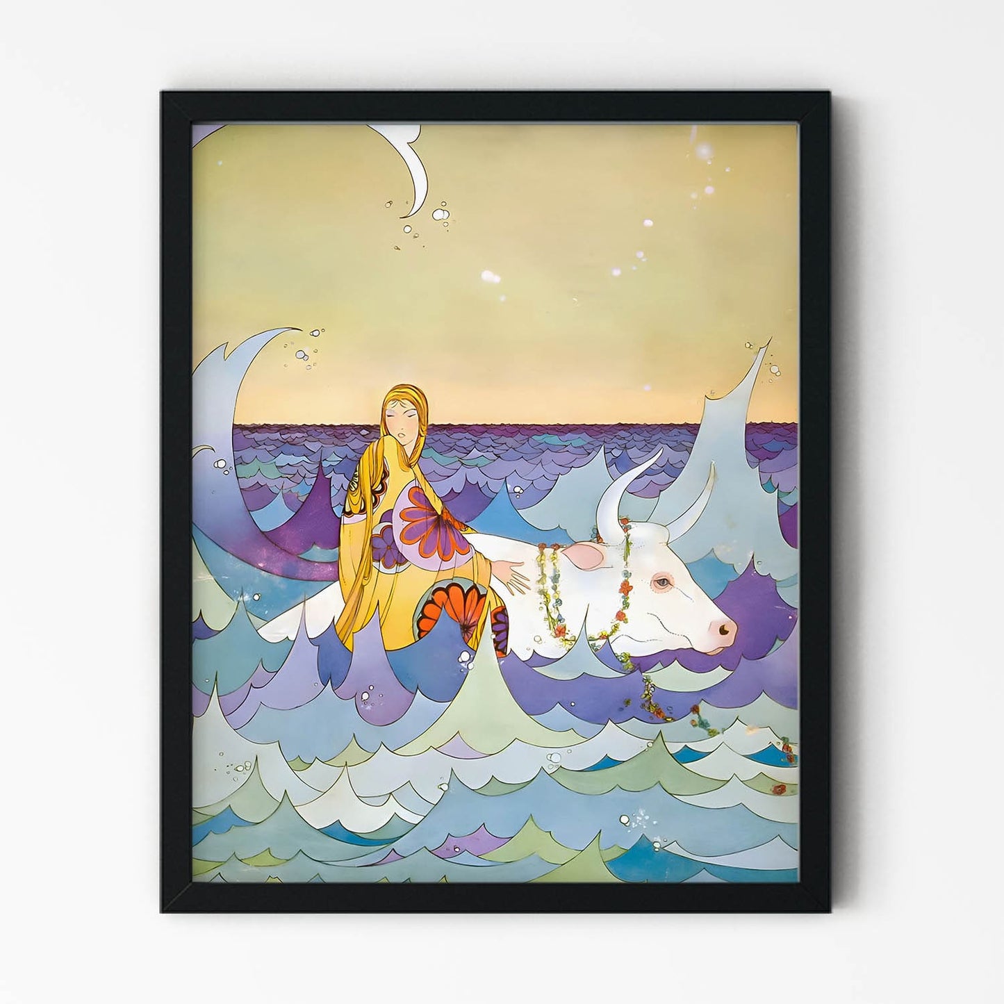 Fantasy Ocean Art Print in Black Picture Frame