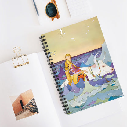 Fantasy Ocean Spiral Notebook Displayed on Desk