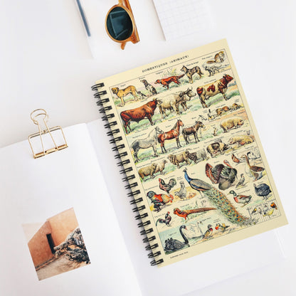 Farm Animals Spiral Notebook Displayed on Desk