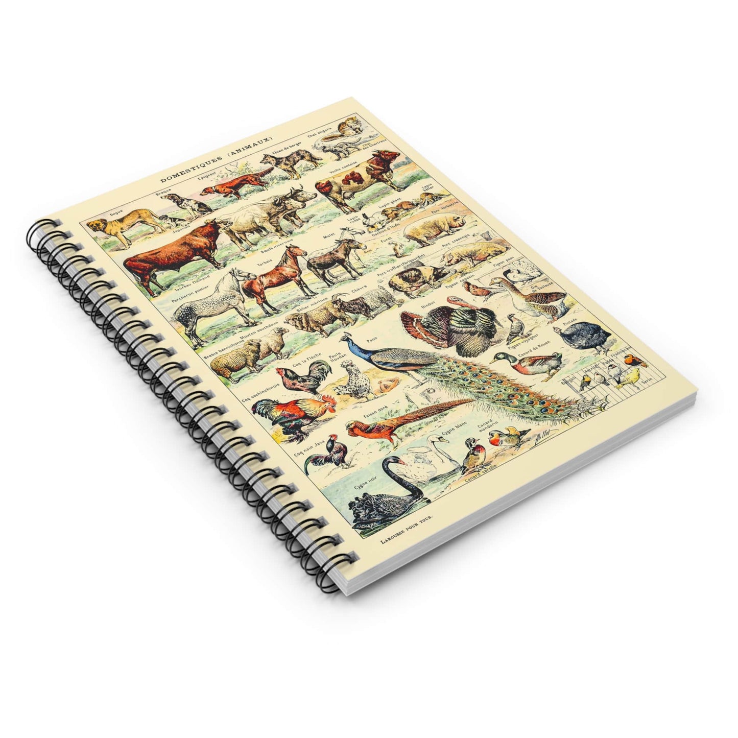 Farm Animals Spiral Notebook Laying Flat on White Surface