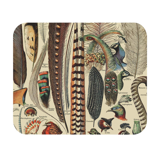 Feathers Mouse Pad with a boho chic aesthetic, perfect for trendy desk and office decor.
