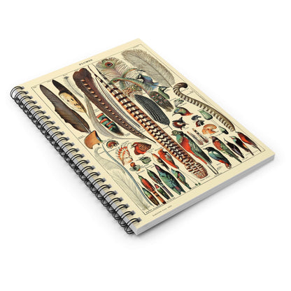 Feathers Spiral Notebook Laying Flat on White Surface