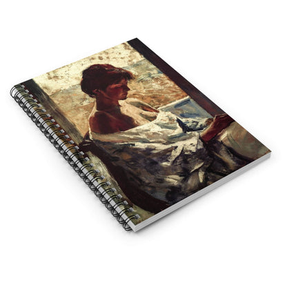 Female Impressionist Spiral Notebook Laying Flat on White Surface