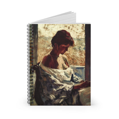 Female Impressionist Spiral Notebook Standing up on White Desk