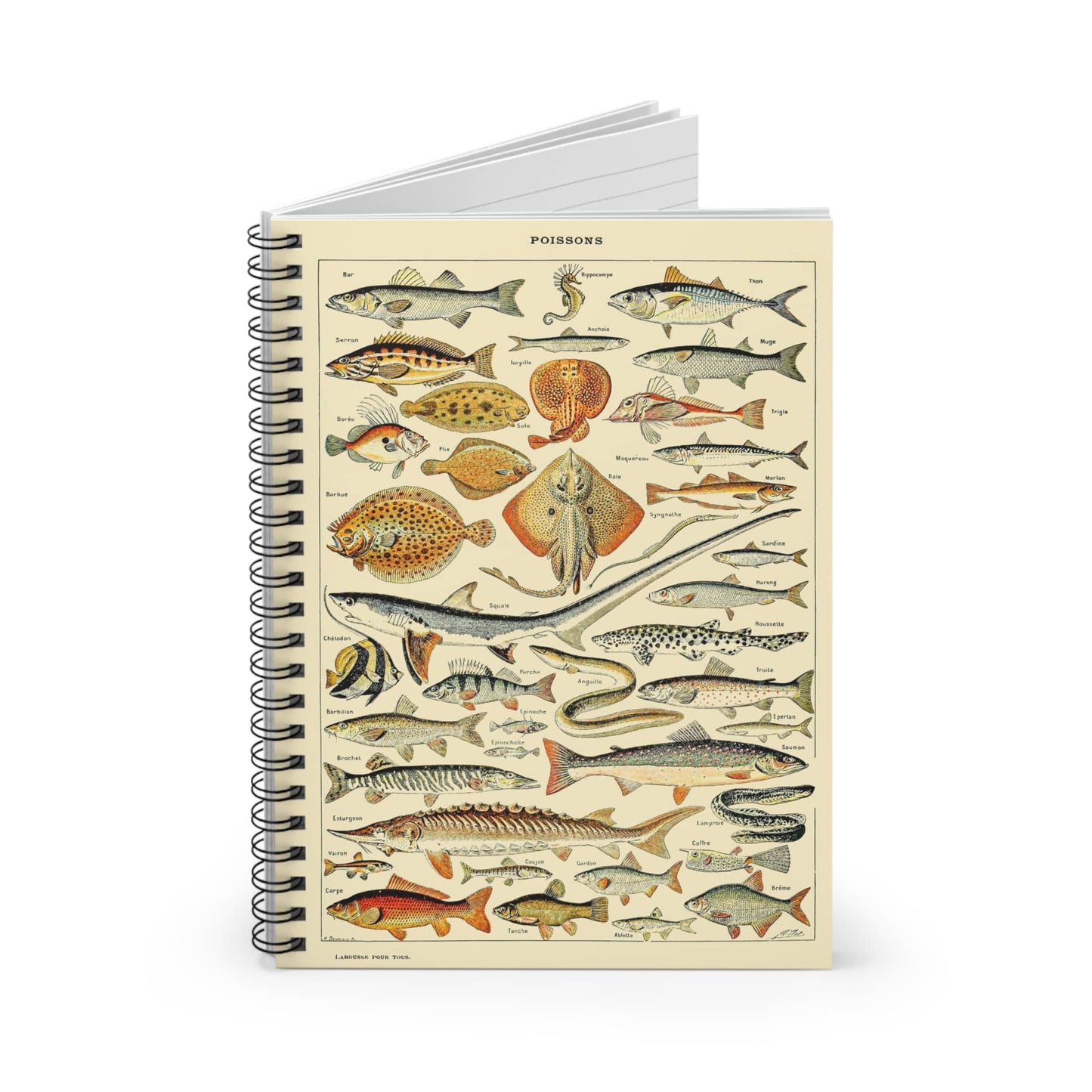 Fishing Spiral Notebook Standing up on White Desk