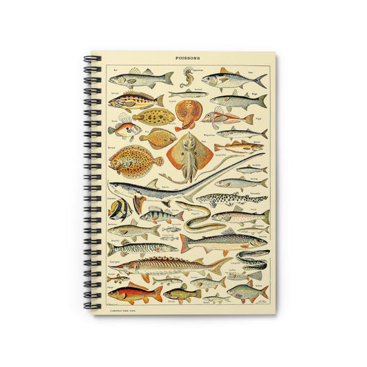 Fishing Notebook with Types of Fish Chart cover, perfect for journaling and planning, featuring a detailed types of fish chart.