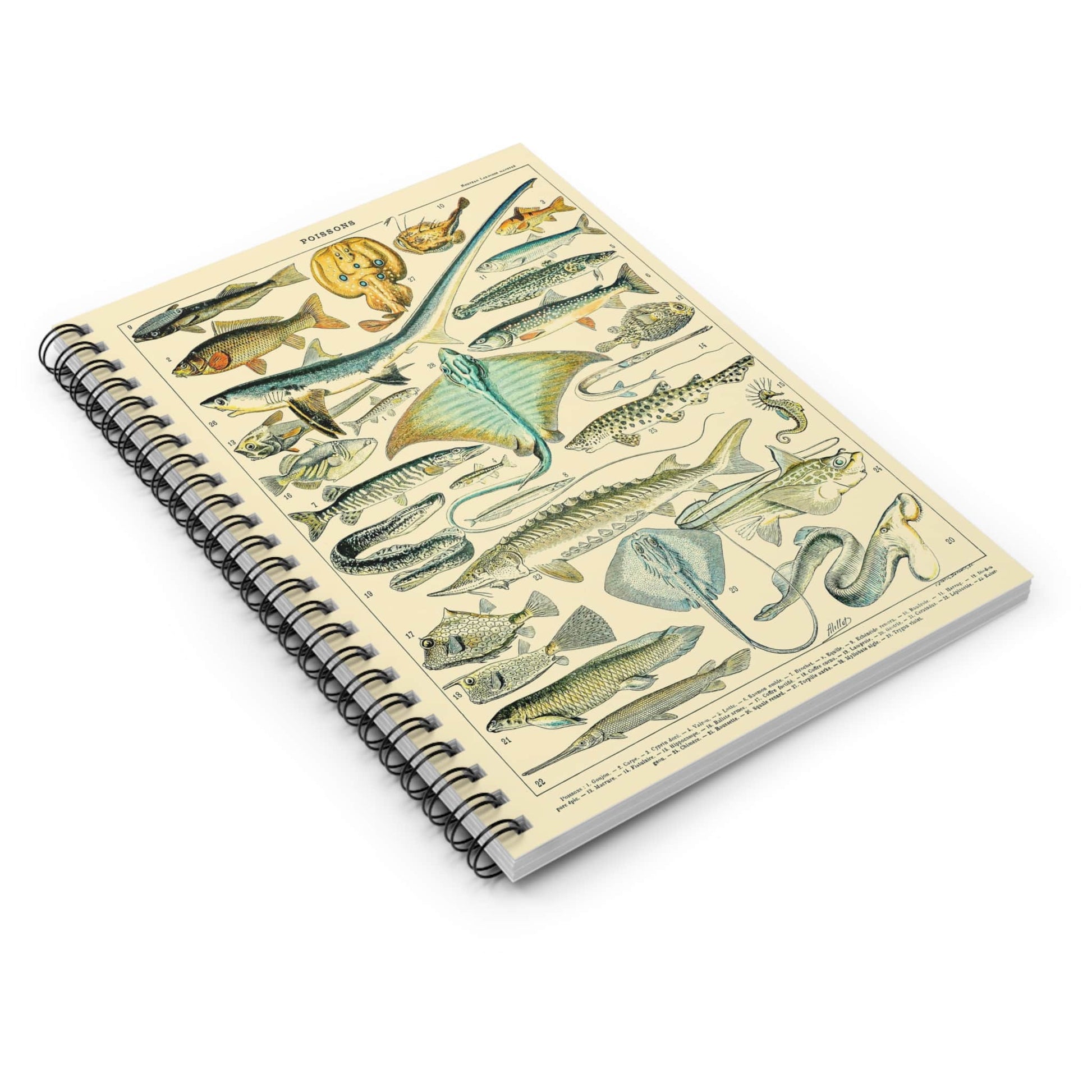 Fishing Spiral Notebook Laying Flat on White Surface