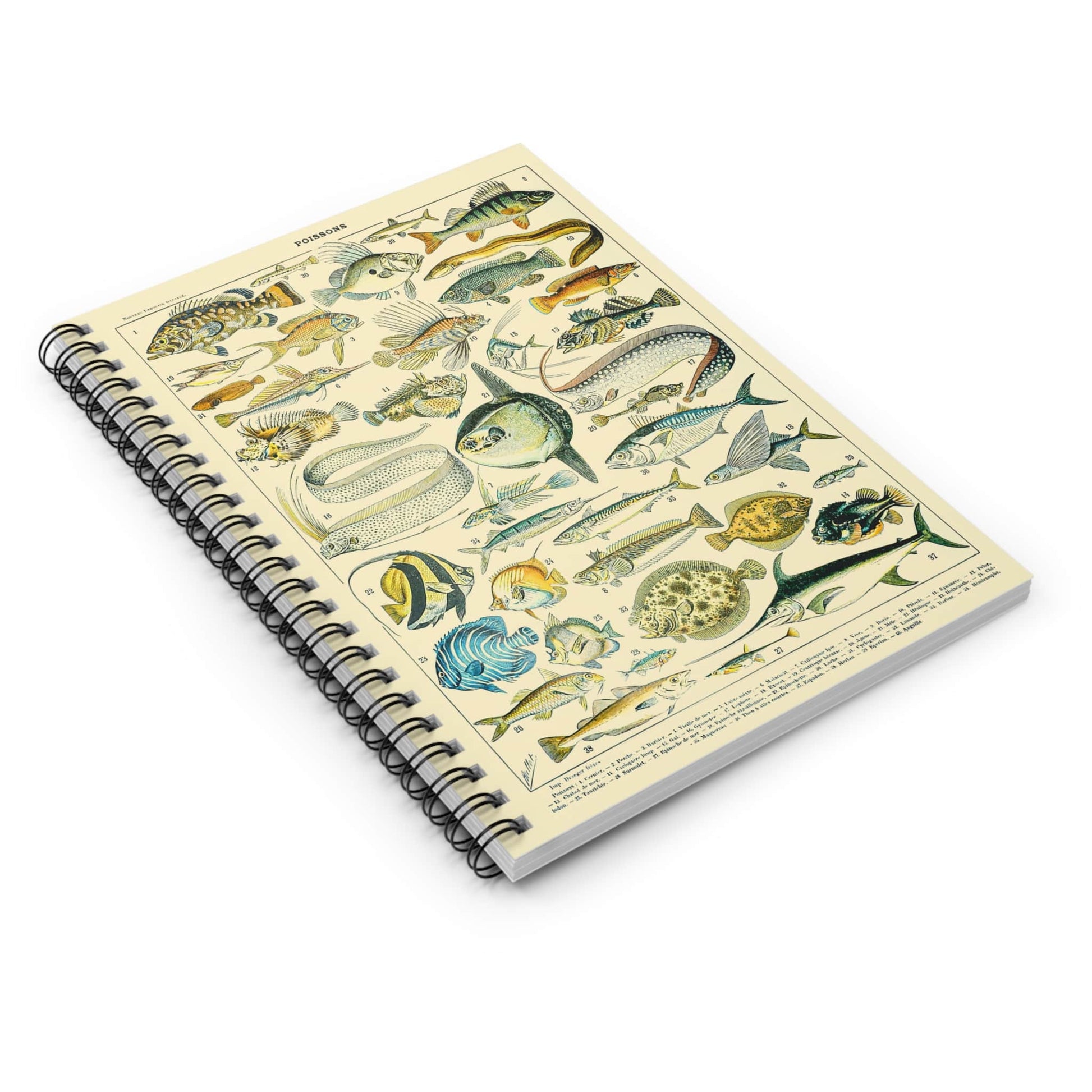 Fishing Spiral Notebook Laying Flat on White Surface