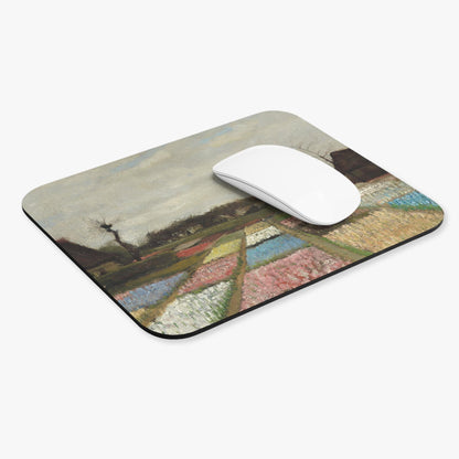 Floral Landscape Computer Desk Mouse Pad With White Mouse