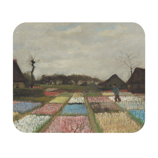 Floral Landscape Mouse Pad with flower field painting art, desk and office decor featuring colorful floral landscapes.