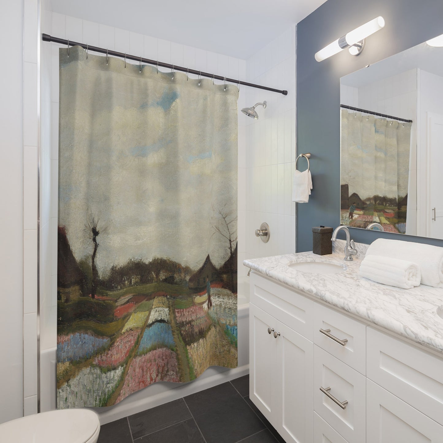 Floral Landscape Shower Curtain Best Bathroom Decorating Ideas for Landscapes Decor