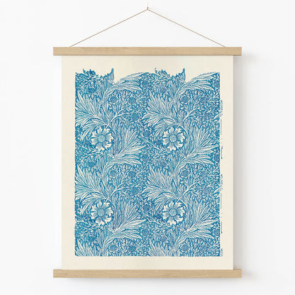Boho Flower Art Print in Wood Hanger Frame on Wall