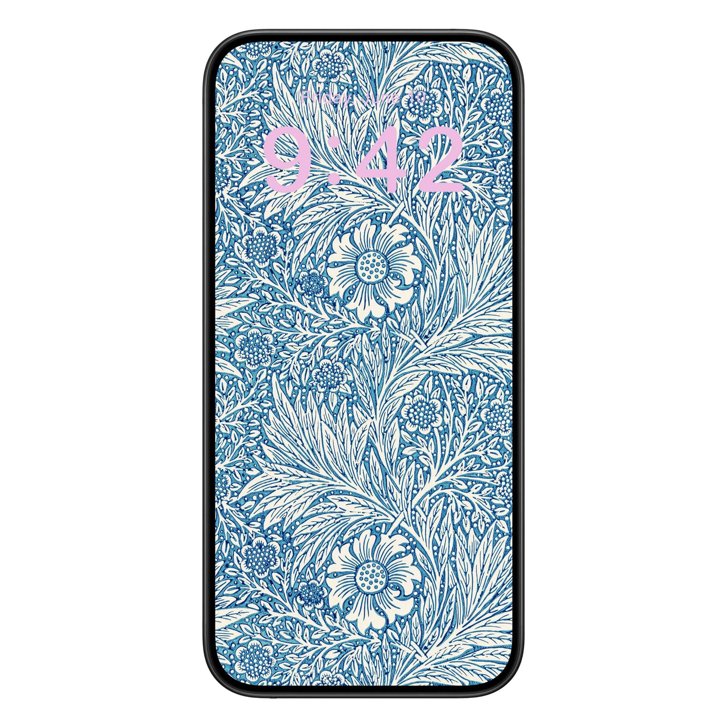 Floral Pattern Phone Wallpaper Pink Text
