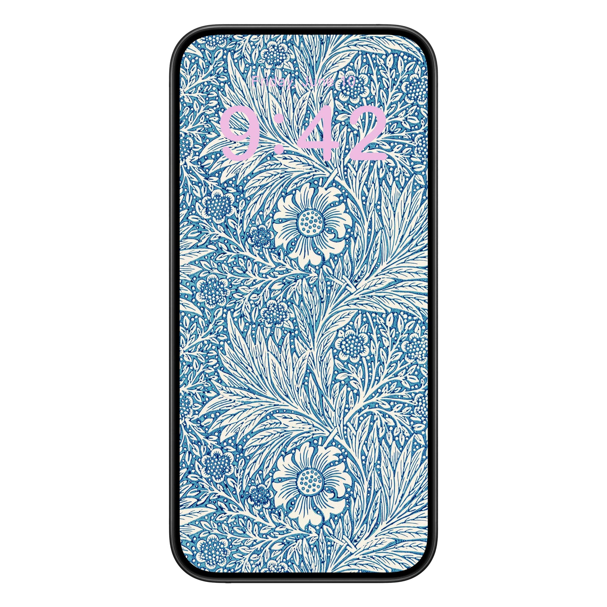 Floral Pattern Phone Wallpaper Pink Text