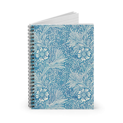 Floral Pattern Spiral Notebook Standing up on White Desk