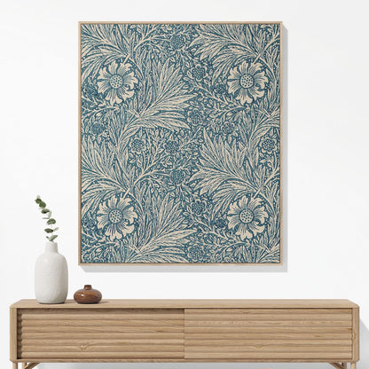 Floral Pattern Woven Blanket Woven Blanket Hanging on a Wall as Framed Wall Art