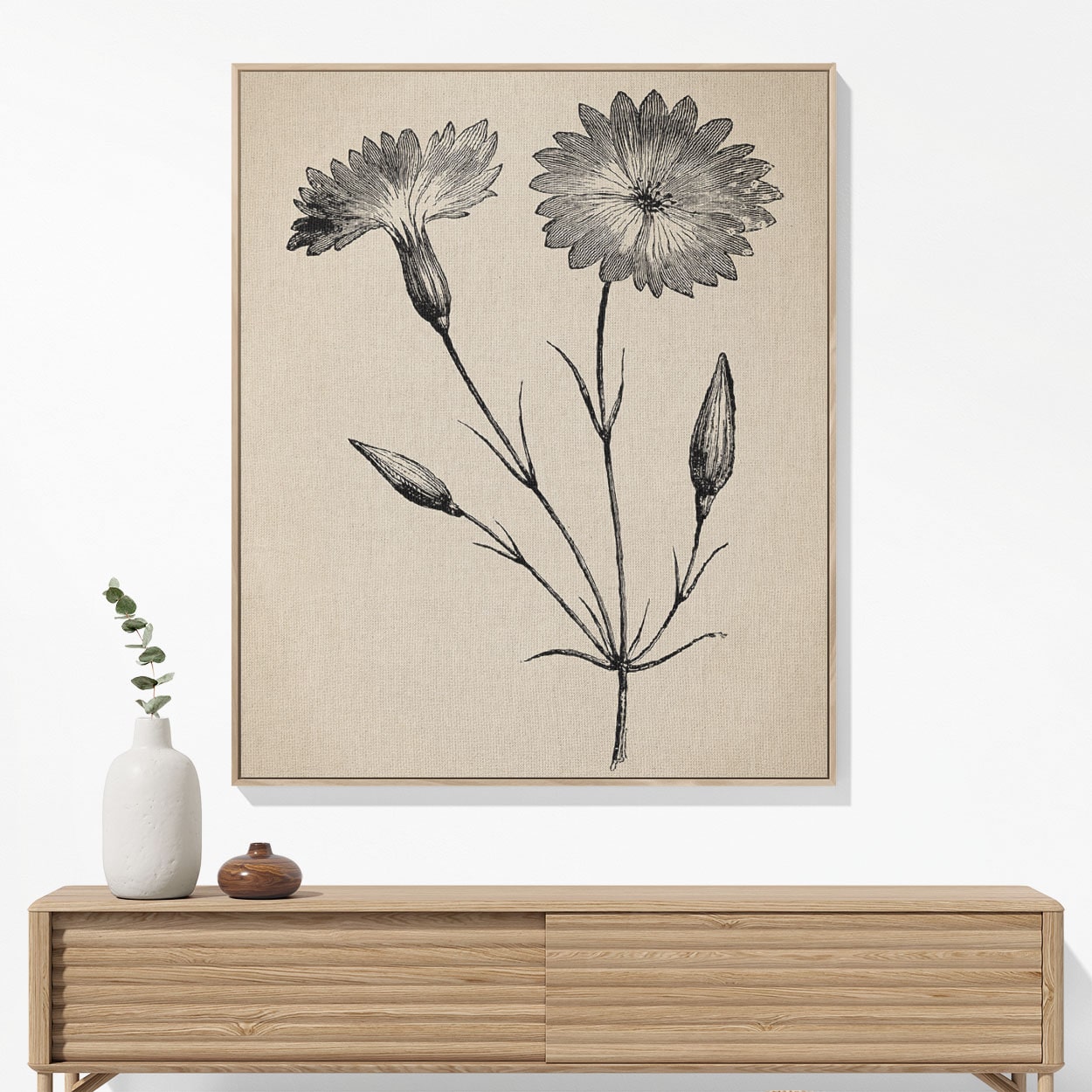 Floral Woven Blanket Hanging on a Wall as Framed Wall Art