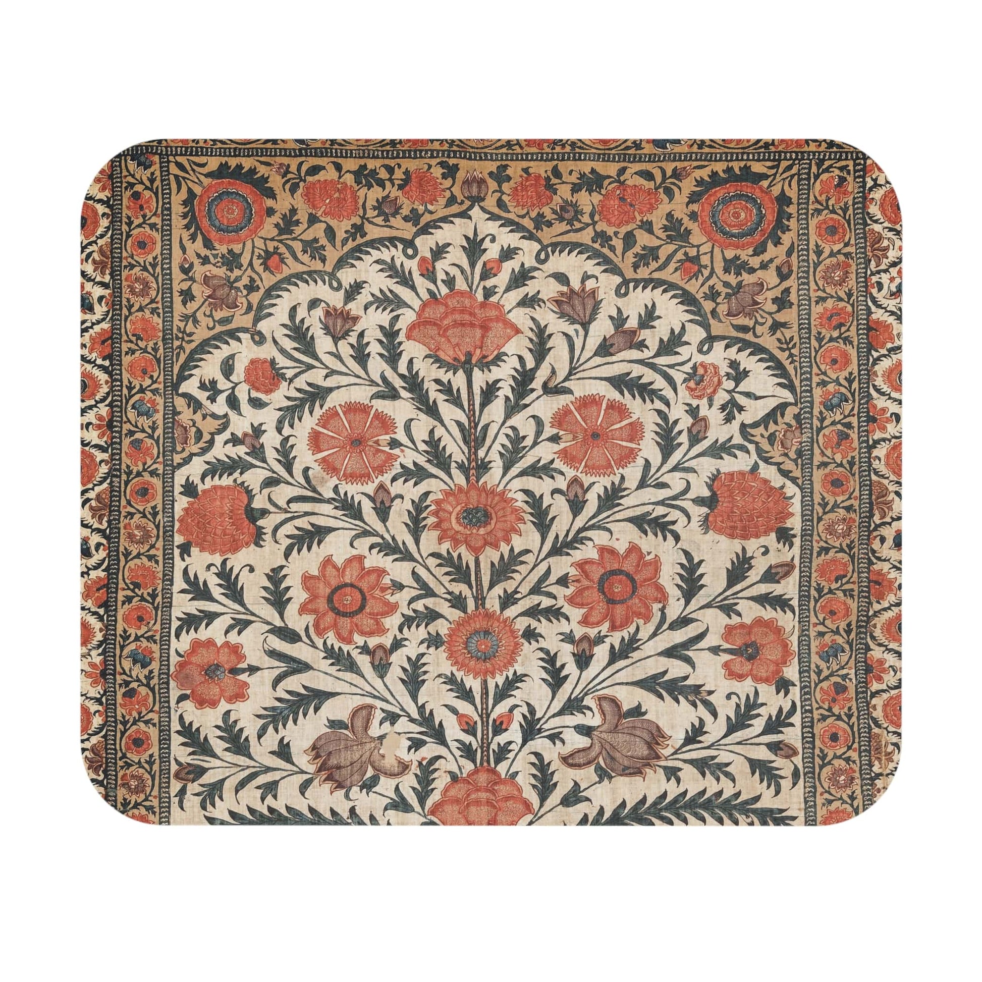 Flower Pattern Mouse Pad with floral plant design, desk and office decor showcasing detailed plant and flower artwork.