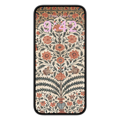 Flower Pattern Phone Wallpaper Pink Text