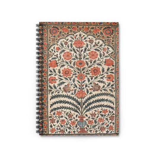 Flower Pattern Notebook with floral plant cover, ideal for journals and planners, showcasing intricate floral plant patterns.