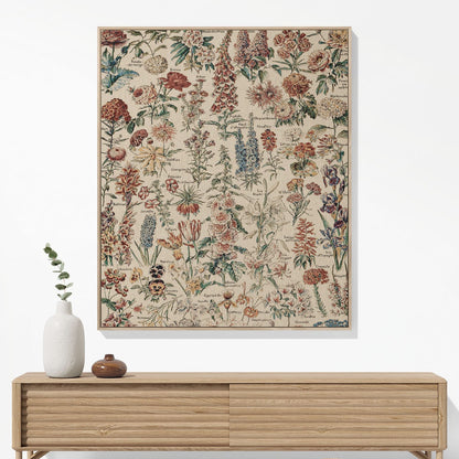 Flower Woven Blanket Hanging on a Wall as Framed Wall Art