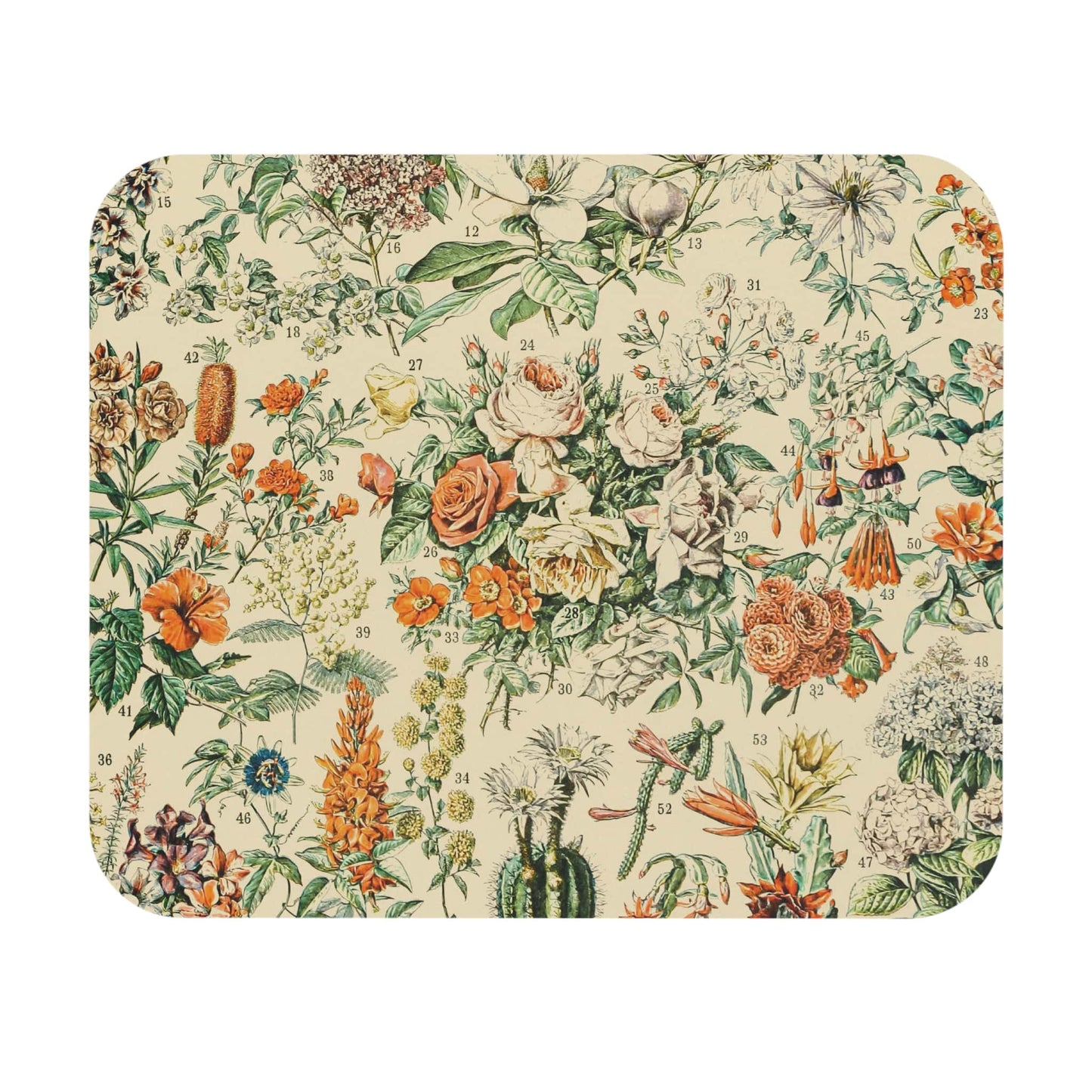 Flowers and Plants Mouse Pad with wildflower design, desk and office decor showcasing diverse wildflower artwork.