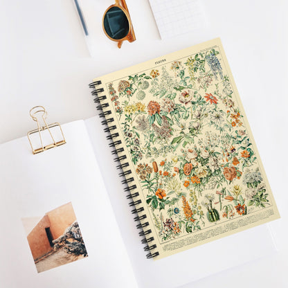 Flowers and Plants Spiral Notebook Displayed on Desk
