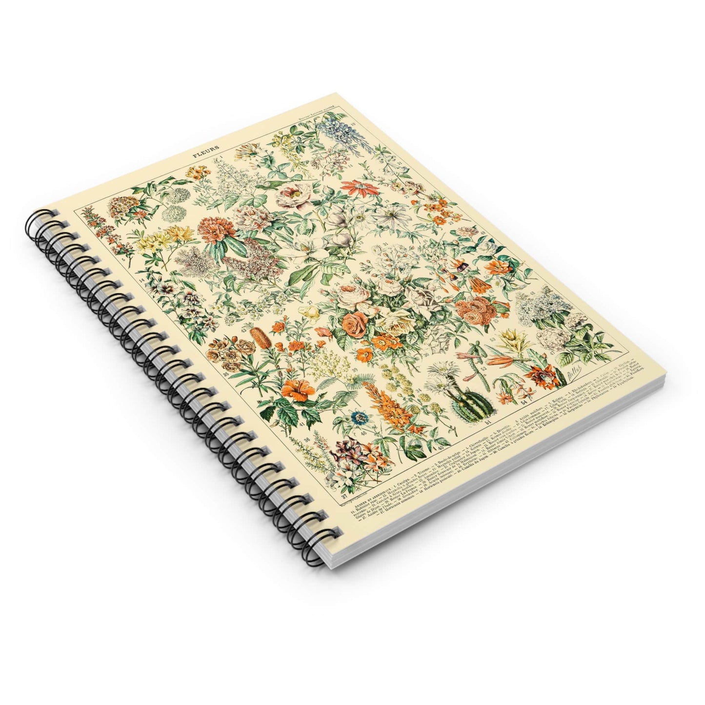 Flowers and Plants Spiral Notebook Laying Flat on White Surface