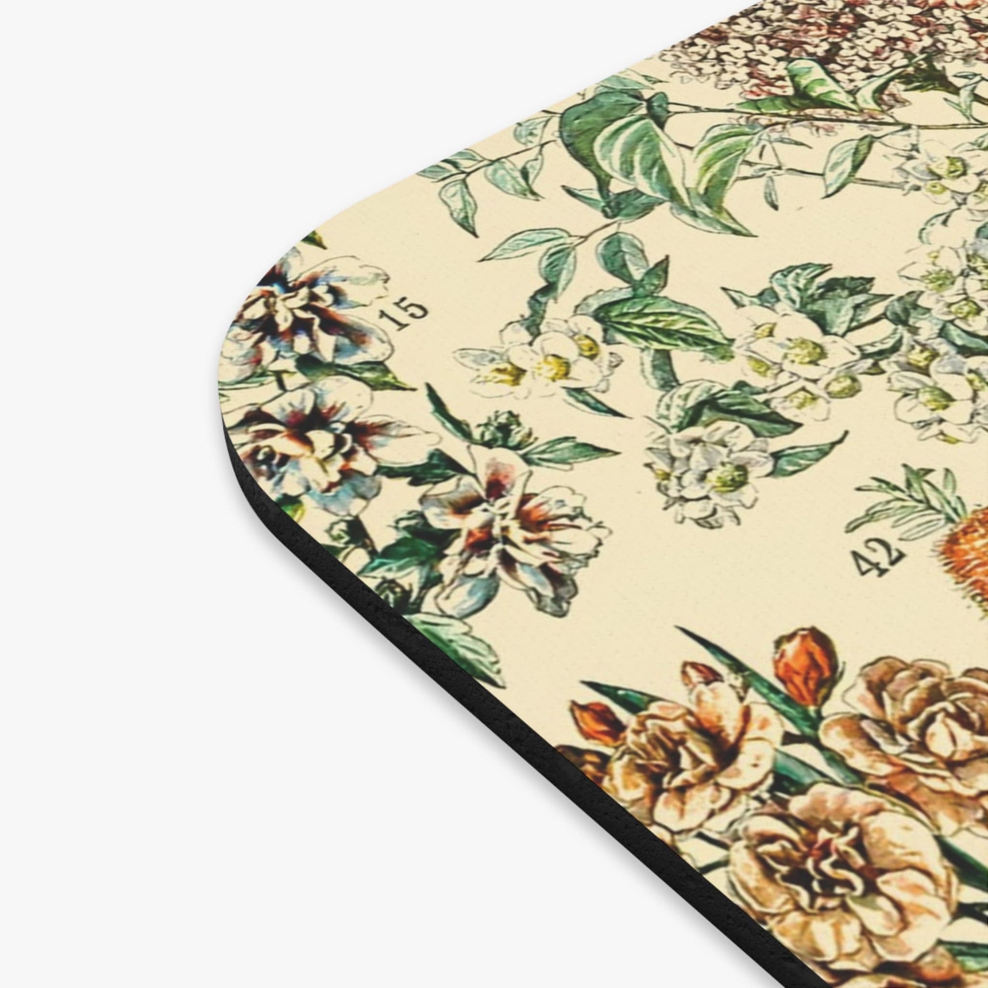 Flowers and Plants Vintage Mouse Pad Design Close Up