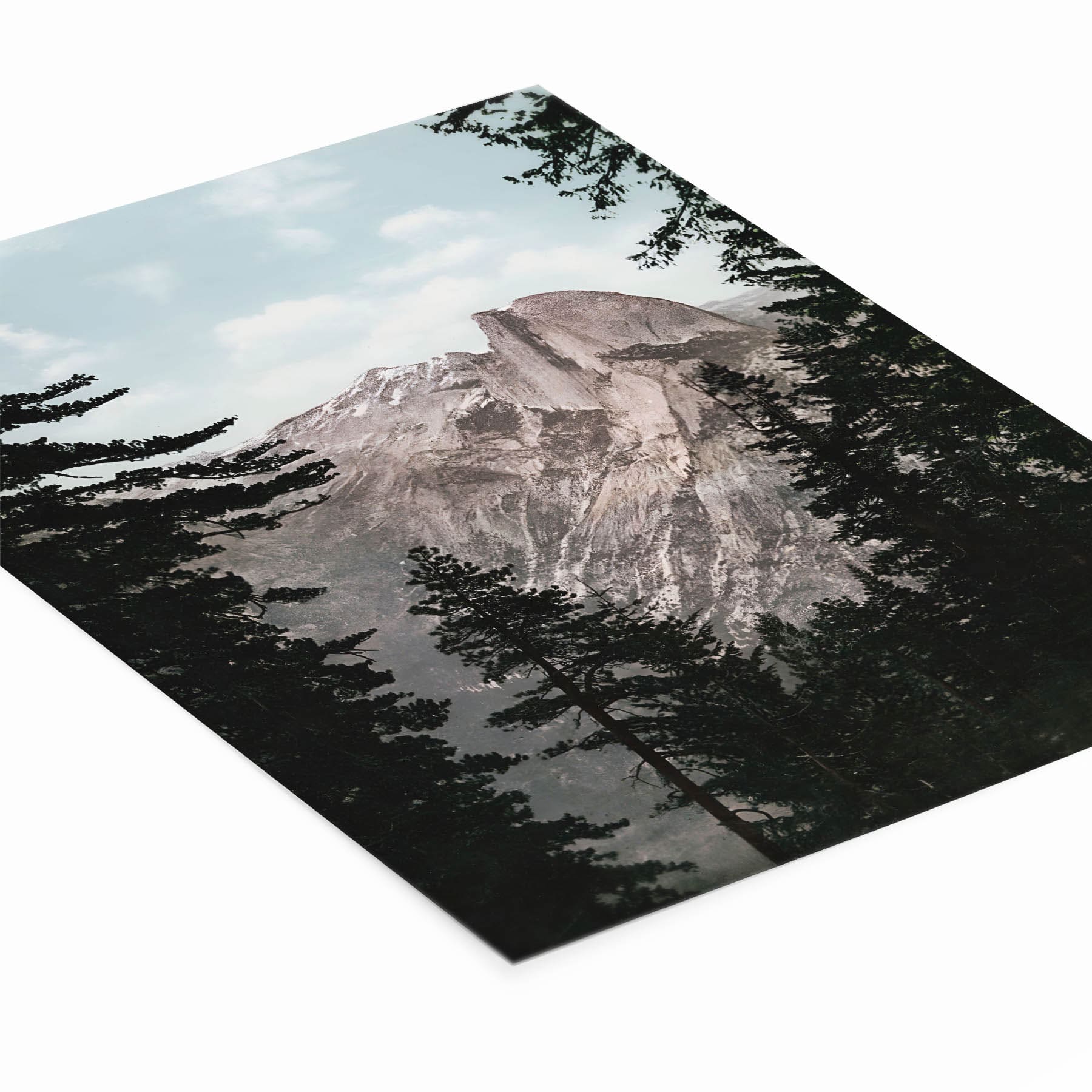 Vintage Yosemite Valley National Park Picture Laying Flat on a White Background