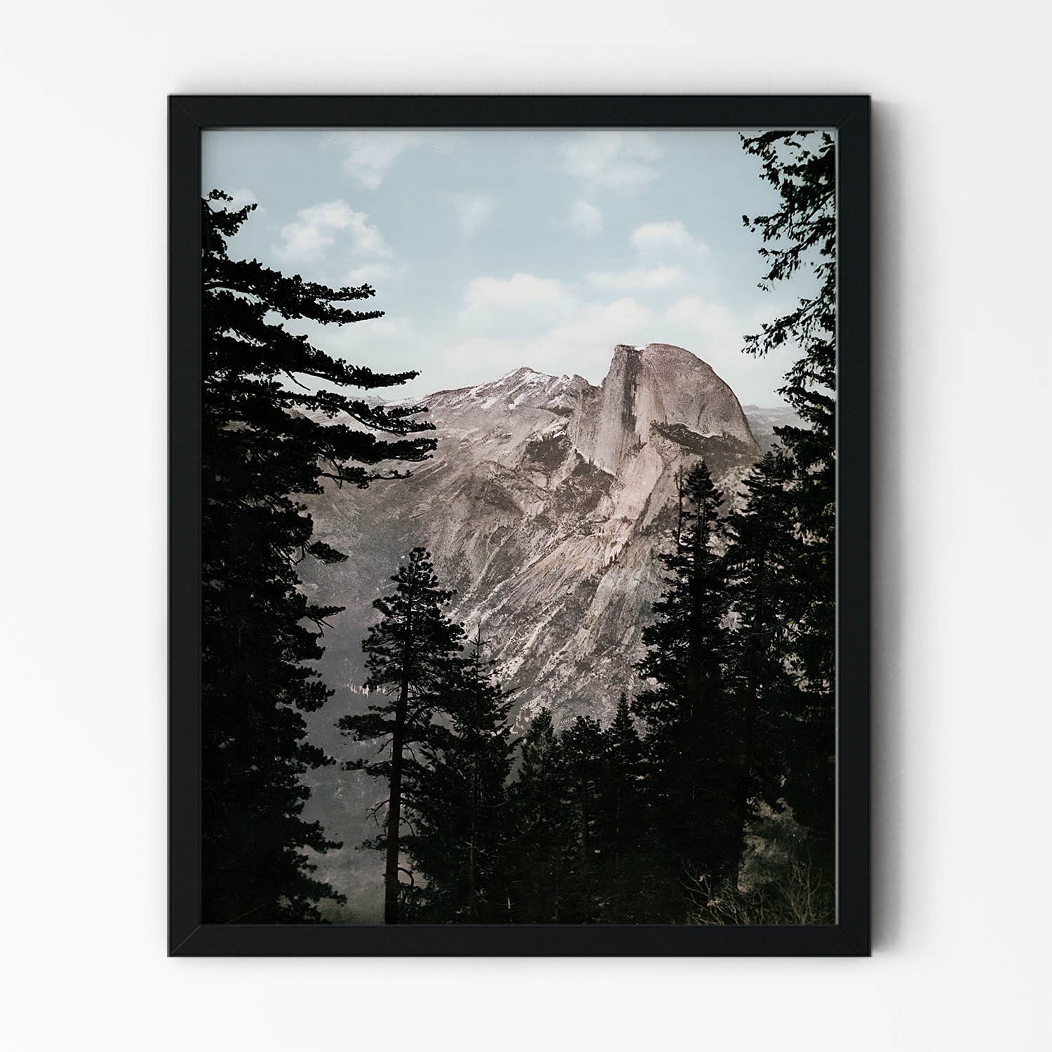 Vintage Yosemite Valley National Park Picture in Black Picture Frame