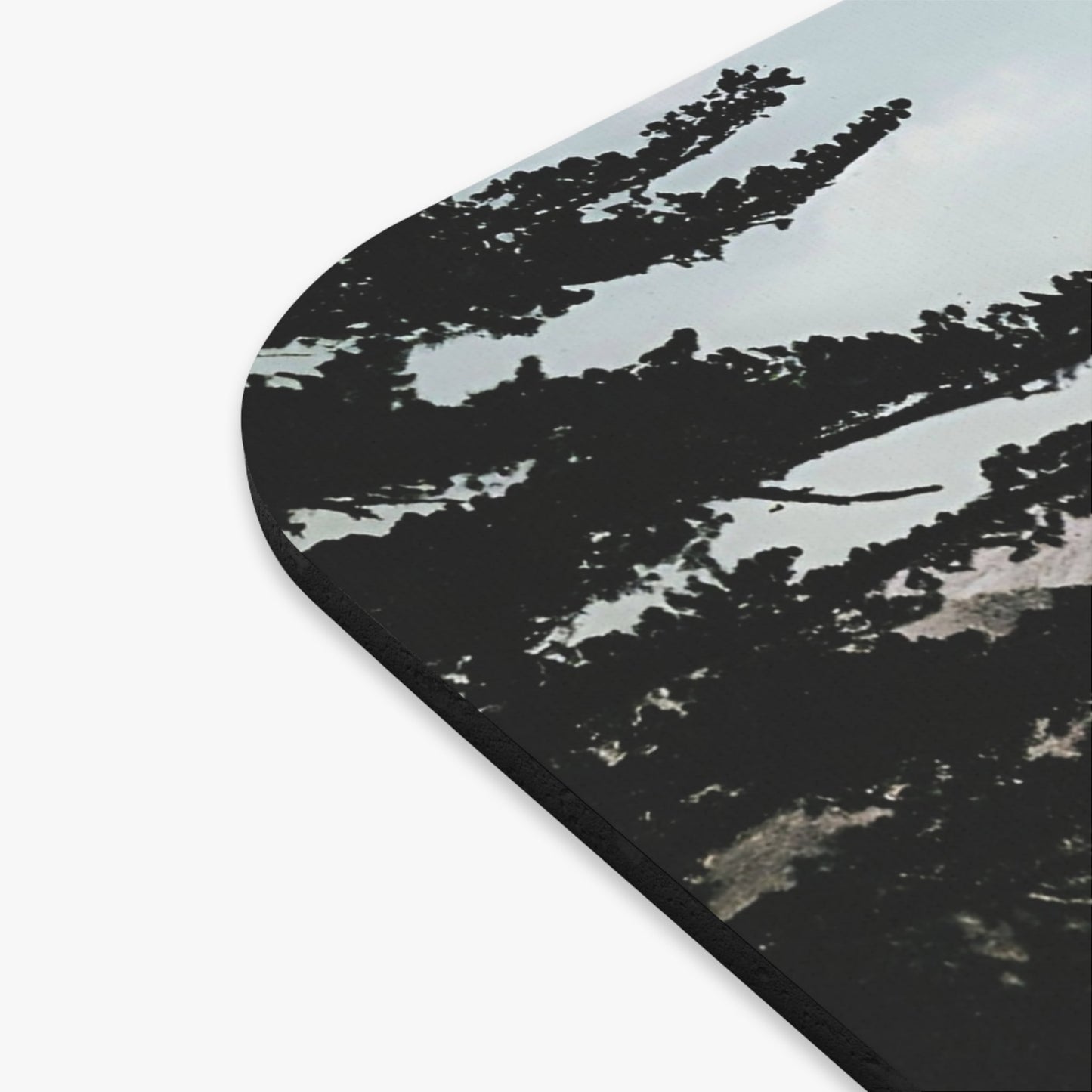 Forest and Mountains Vintage Mouse Pad Design Close Up
